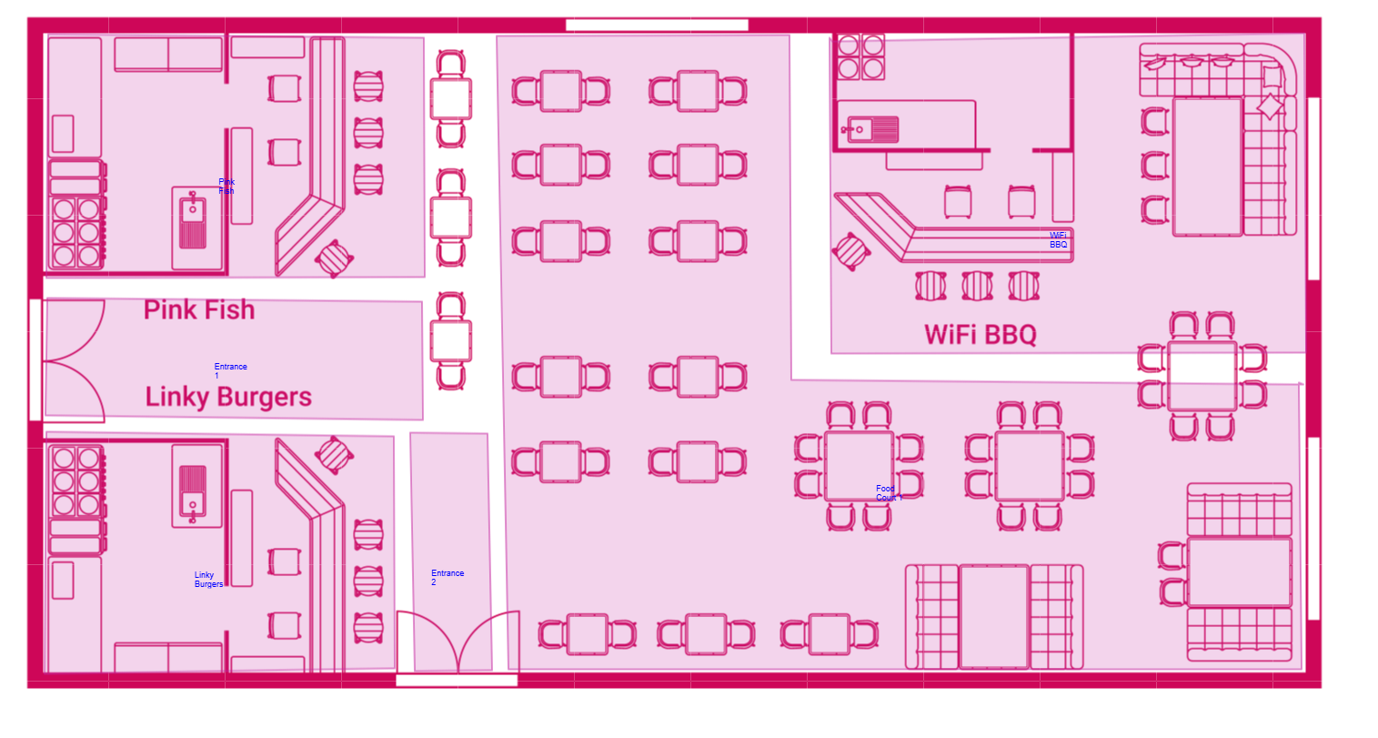 Floorplan divided into areas