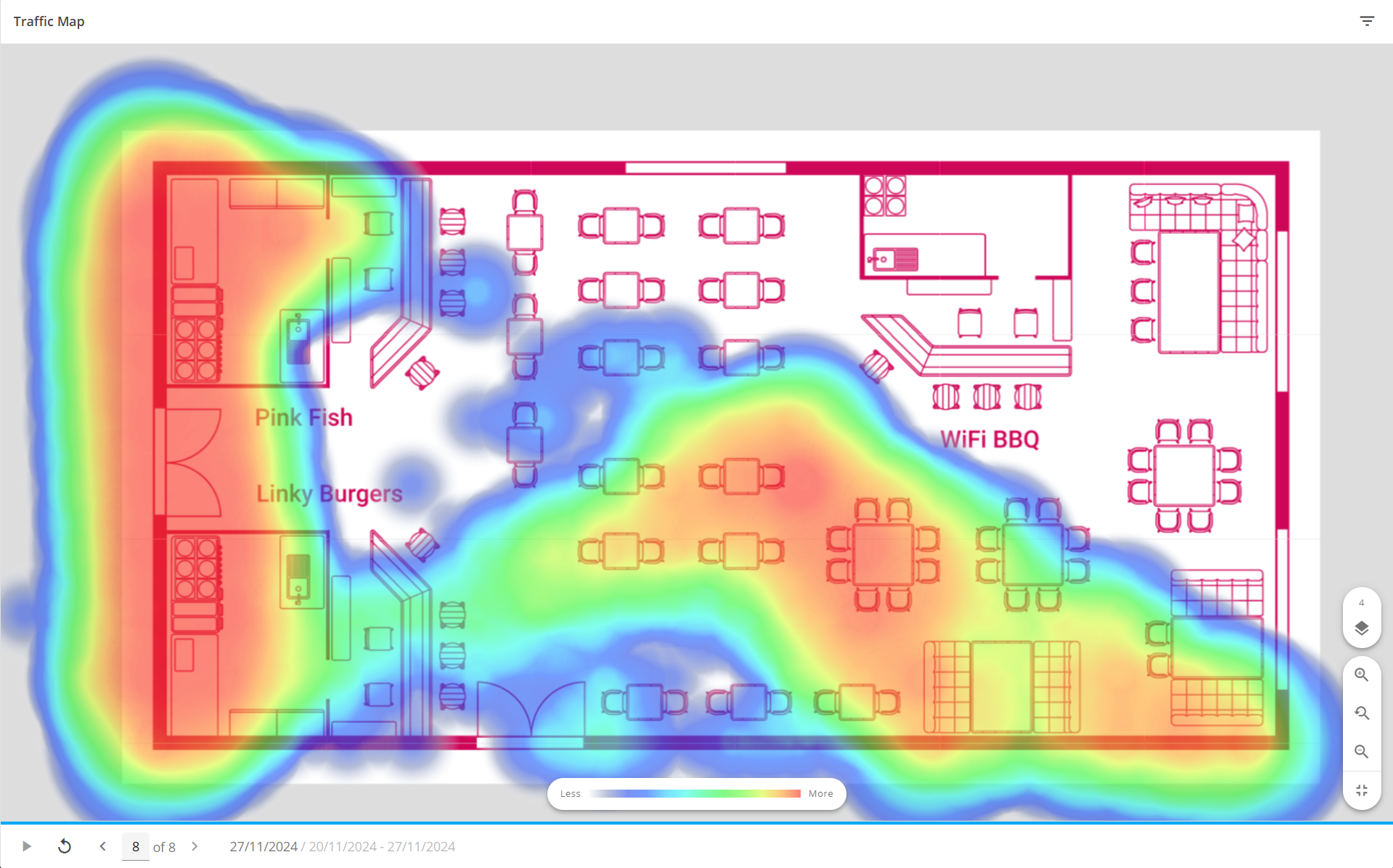 Floorplan with heatmap